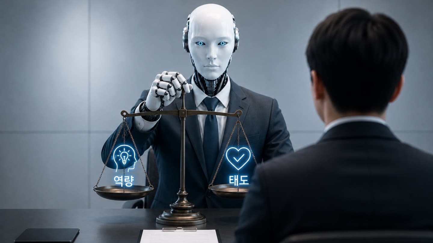 AI 면접을 진행 중인 지원자의 모습
